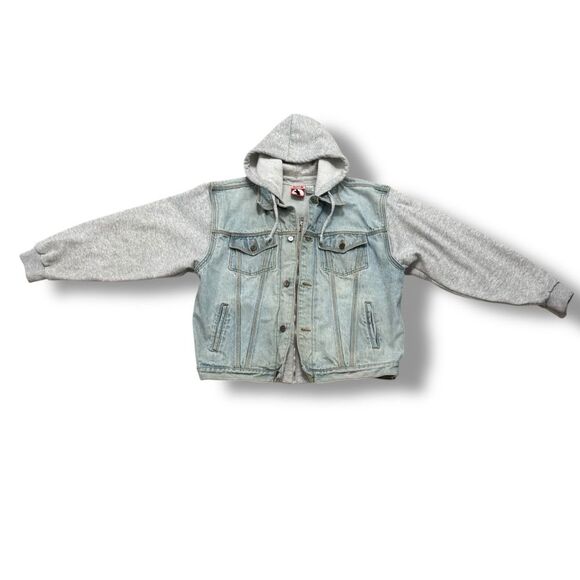 Mickey Inc Vintage 90s Mickey Mouse Denim Hoodie Jacket Adult XL Disney JeanCoat - Picture 3 of 8